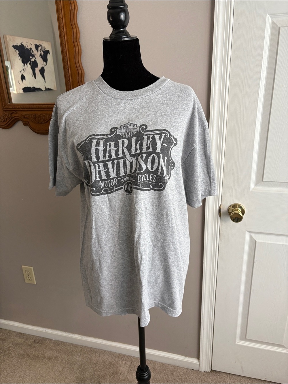 Harley-Davidson Gray Graphic Logo Short Sleeve Tee
